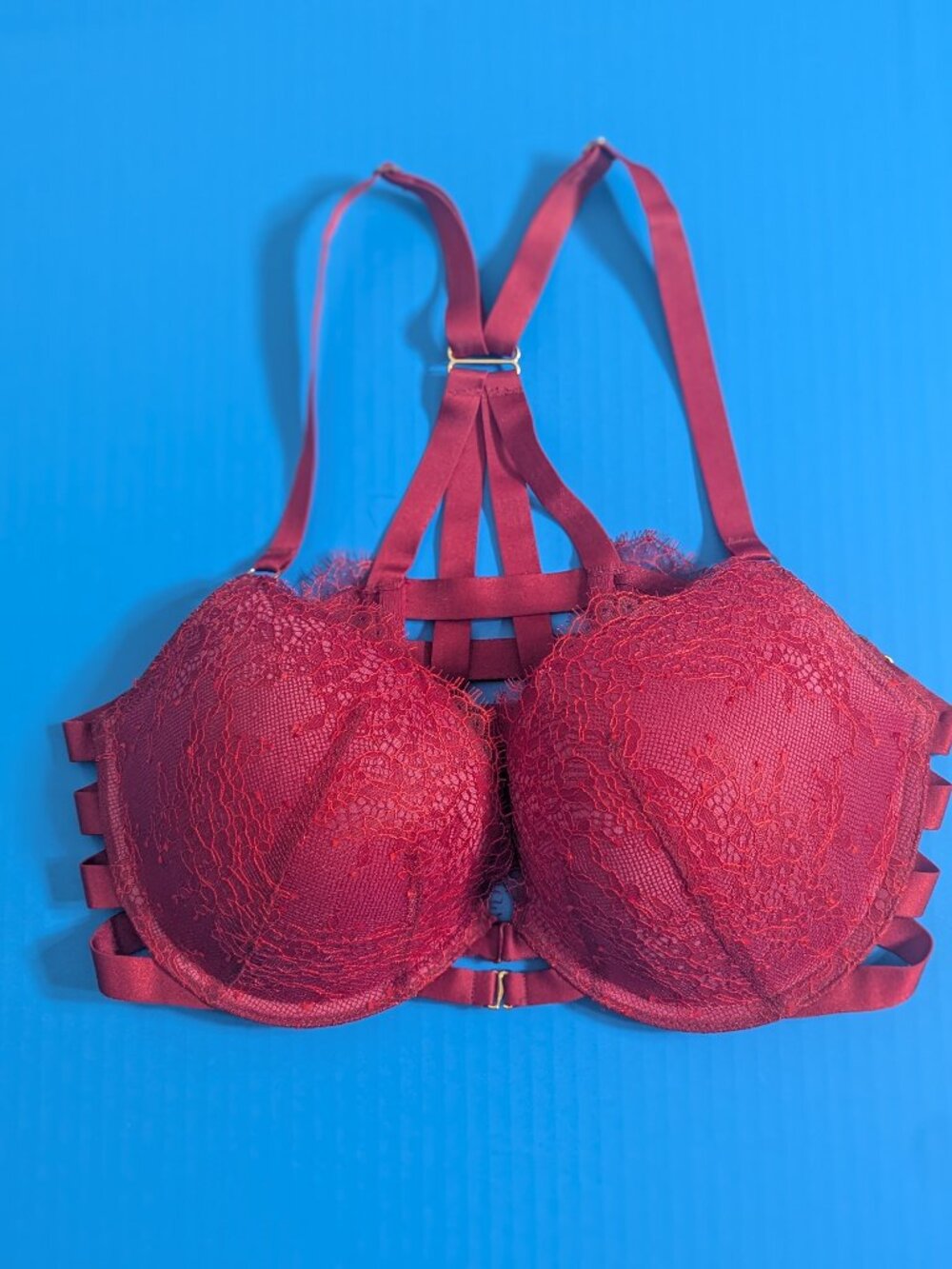 Victoria's Secret Lace Front Closure Strappy Bra 34D